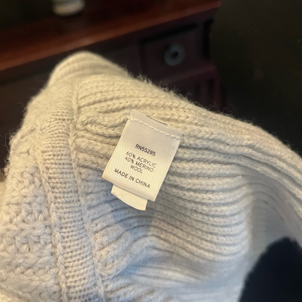 Express Ribbed Knit Shrug Ruffle Detail - Light Gray - Picture 7 of 7